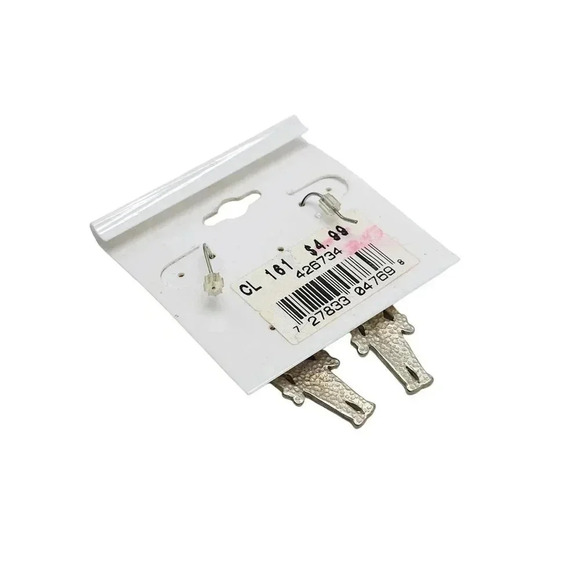 Happy Holidays Multicolor Enamel Christmas Nutcracker Dangle Drop Earrings VTG - Picture 3 of 5